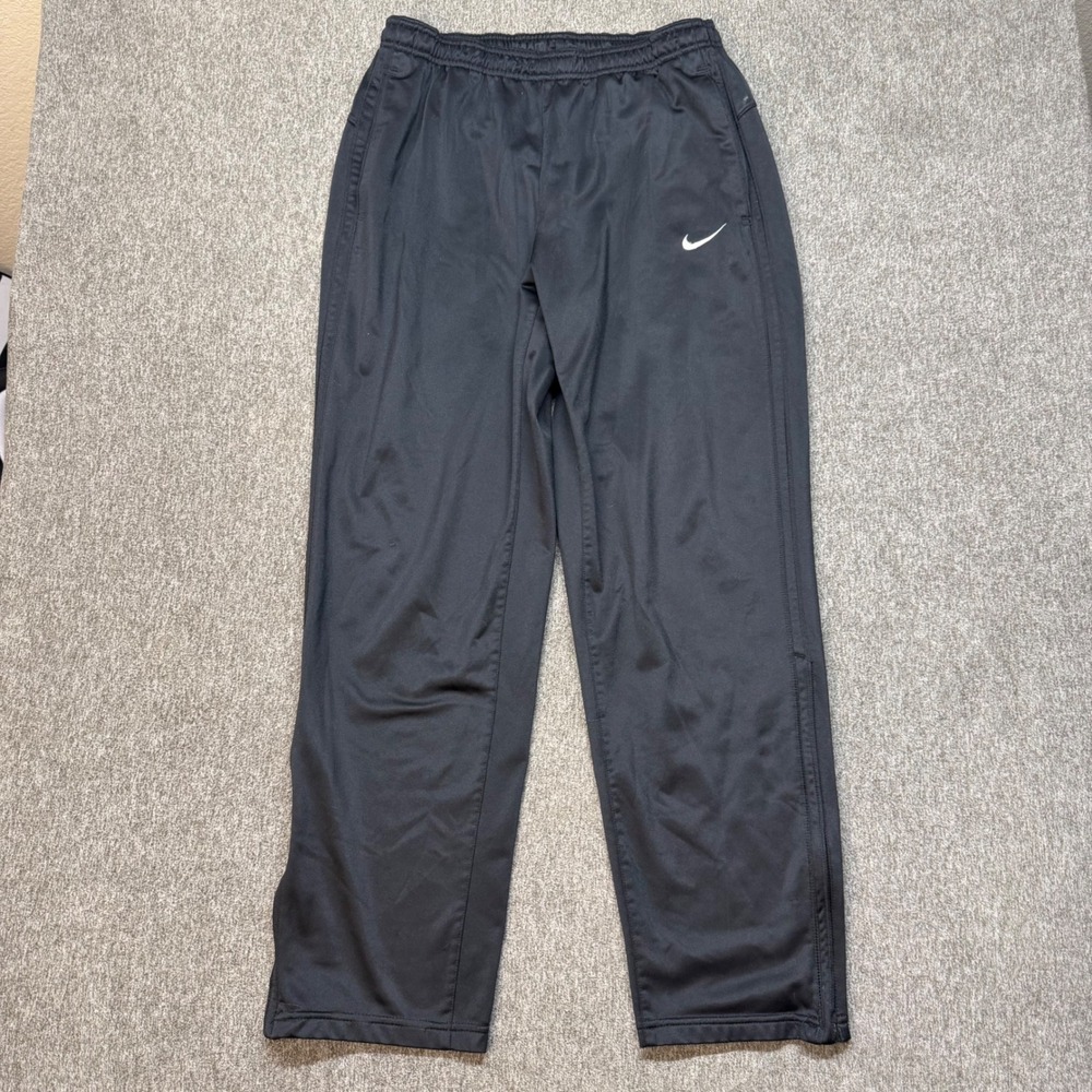 Nike Mens Black Athletic Track Pants Ankle Zip Training Swoosh 379175-010 Small